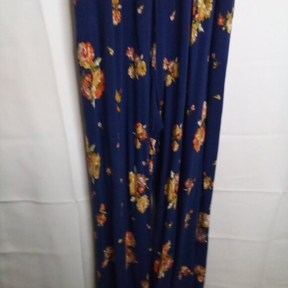 Band Of Gypsies Romper Jumpsuit Women S Short Sleeve Pants Boho Floral Blue - Picture 14 of 15